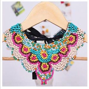 Boho beaded collar necklace.