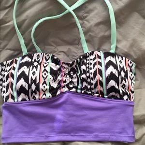 geometric pattern bikini top