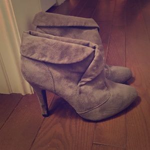 Charlotte Russe grey heeled booties