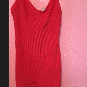 Bright red orange dress