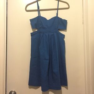 blue cut out dress
