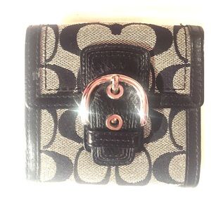 New Black Signature Coach Wallet