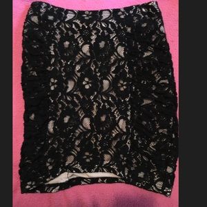 Black lace skirt