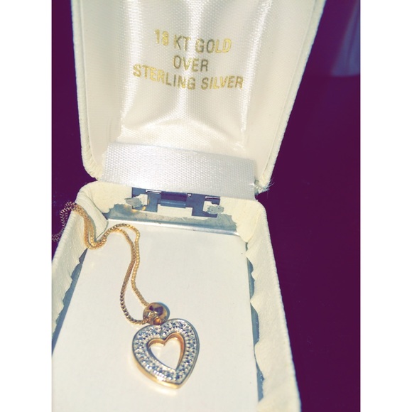 13 kt gold over sterling silver heart necklace