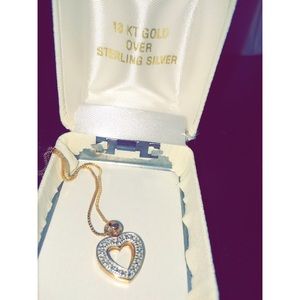 13 kt gold over sterling silver heart necklace