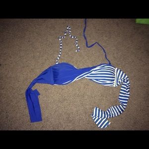 blue white swim suit