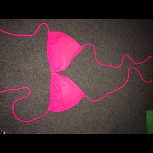 neon pink bathing suit