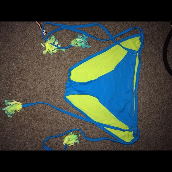 green blue bathing suit