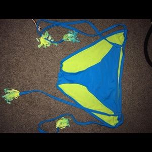green blue bathing suit