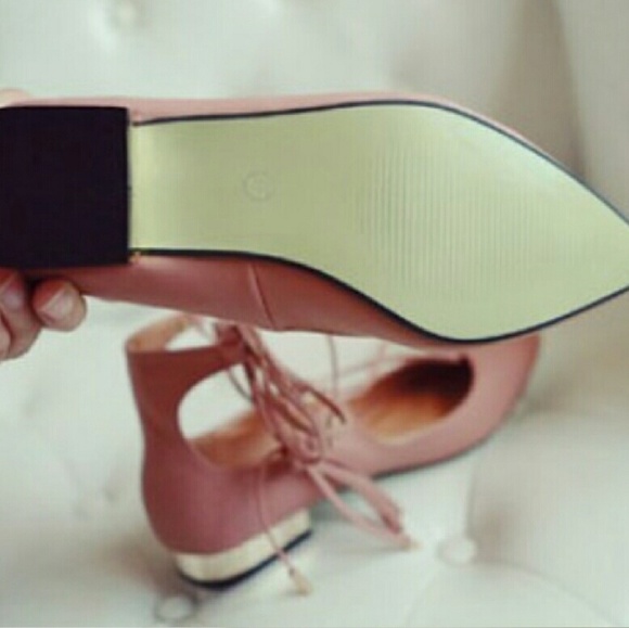 ๐ ๐ Lace-Up Ballerina Flats in Blush ๐ - Picture 2 of 3