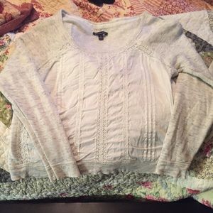 Very cute lace front sweatshirt type sweater