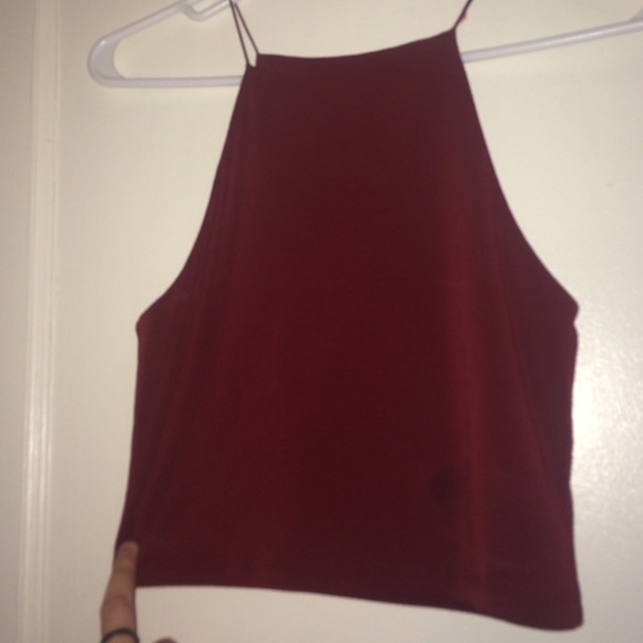 forever 21 halter crop top burgundy