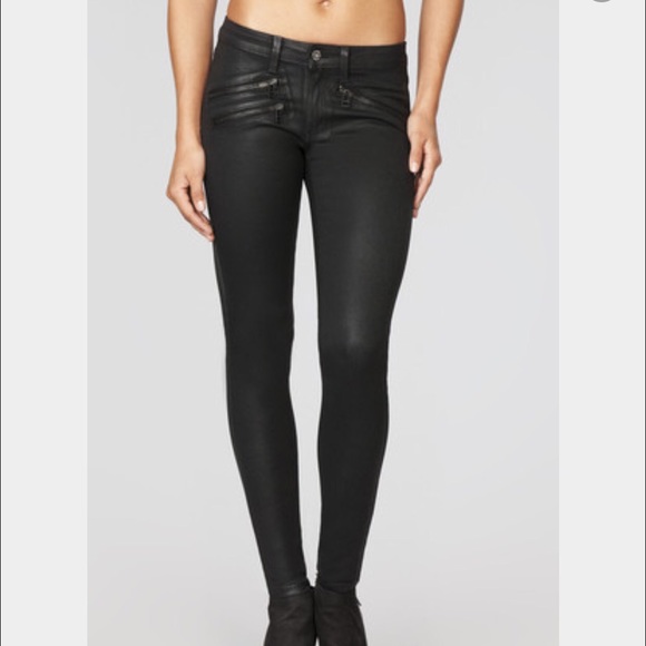 LF Carmar  Waxed Black Denim 3 Zip Jeans 25