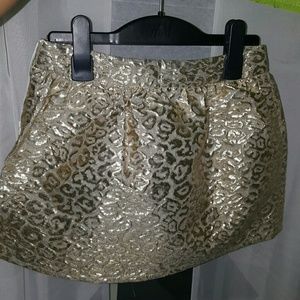 Gold Leopard print skirt