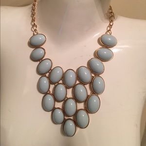 Baby blue statement necklace