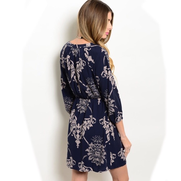 New💥! VALENCIA navy floral print dress - Picture 3 of 6