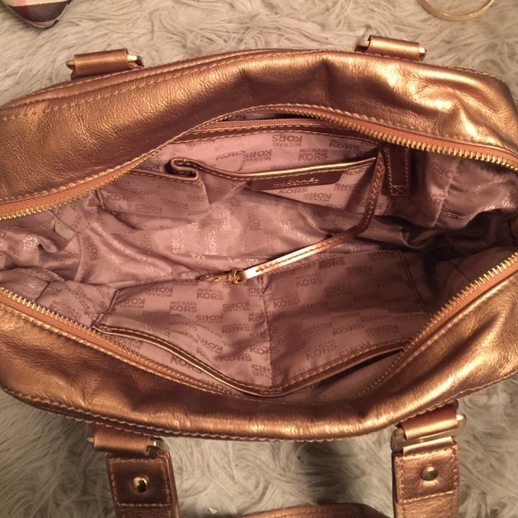 Authentic Michael Kors Metallic Satchel - Picture 2 of 4