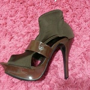 Brown platform heels
