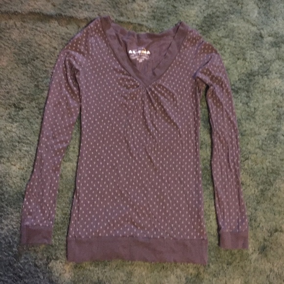 Dark grey long sleeve top w/ cute white dot design