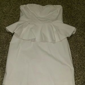 White peplum dress