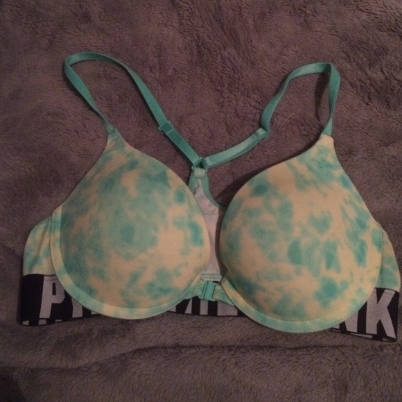 pink victorias secret 34c bra!!
