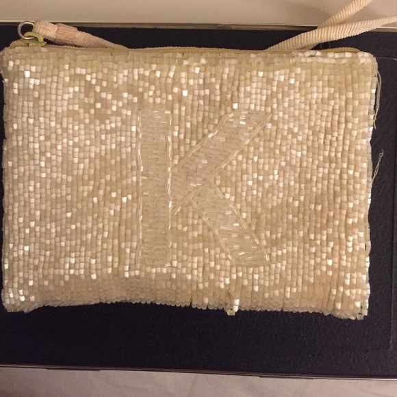 Pale Yellow "K" wristlet