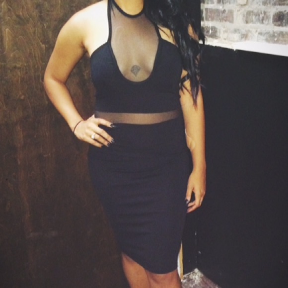Black midi dress