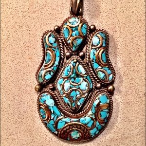 Sterling Silver with Turquoise Necklace Charm.