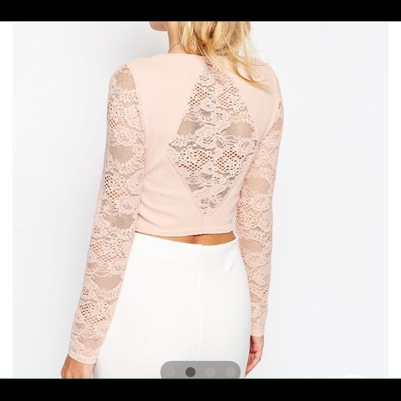 Asos pink lace crop top - Picture 2 of 4