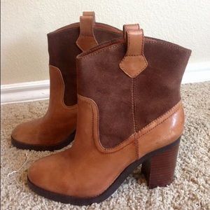 Ralph Lauren suede and leather ankle booties 8