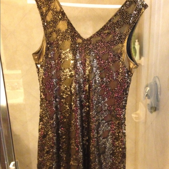 Gold and black sequin shirt
