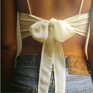 NEW Black Crop Top - Ties in Back