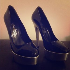 Black & silver heels