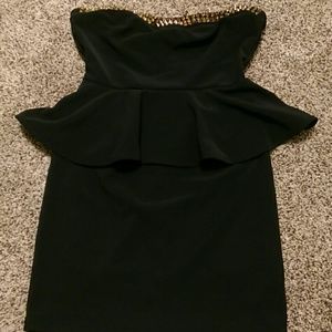 Strapless, peplum, sweetheart dress