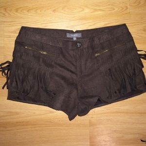 brown shorts