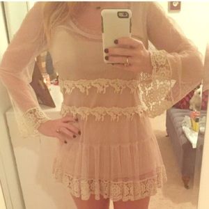 Altar'd state lace top light pink