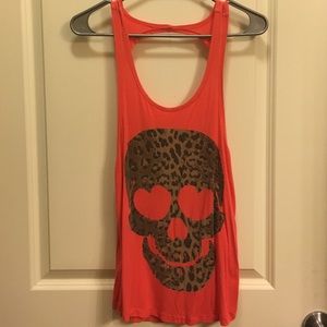 Open back Charlotte Russe skull tank