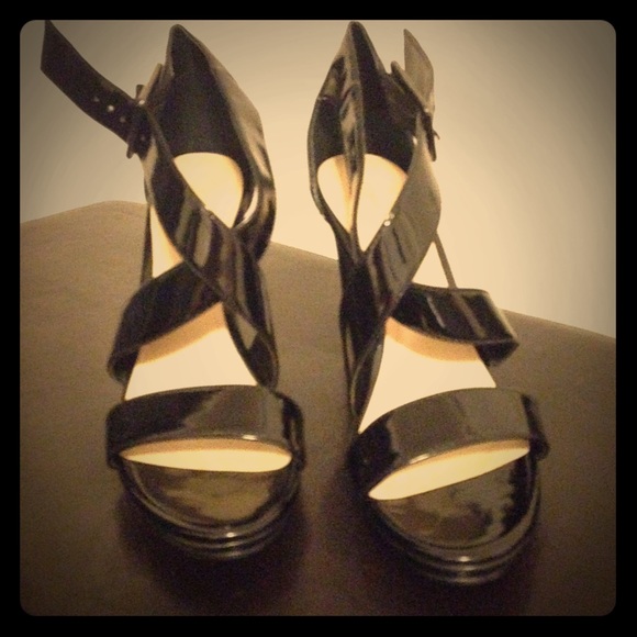 Calvin klein black strap heels
