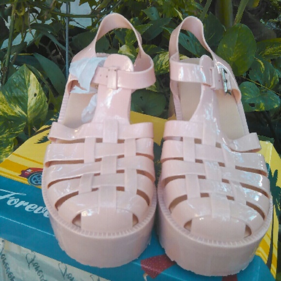 Forever Jelly Nude wedges