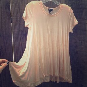 Peach Thin Knit Flowy Tee