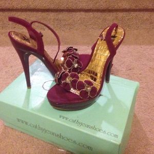 Purple and gold Kathy Jean shoes