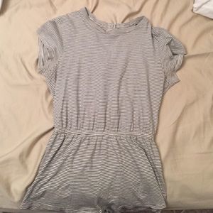 American apparel black and white stripped romper