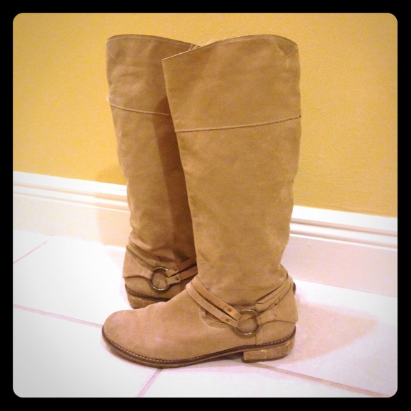 Ivory Leather Boots
