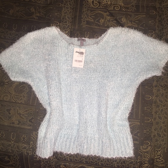 Charlotte Russe Tops - Baby blue cropped sweater
