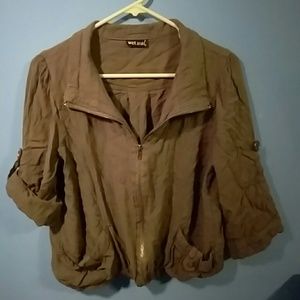 NOT FOR SALE Hunter green zip up blouse