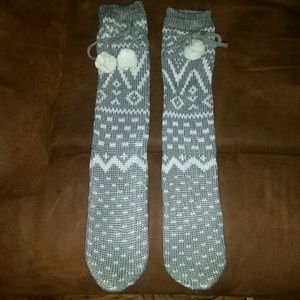 Gray and white Old Navy slippers