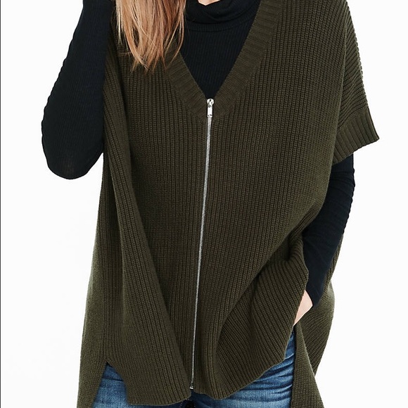 Express Oversize Zip front Sweater