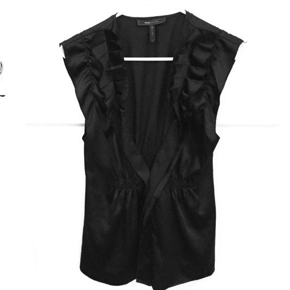 BCBG Maxazria Black Satin Top