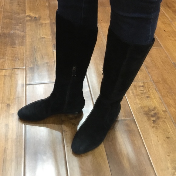Black suede boots