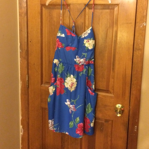 Blue floral summer dress
